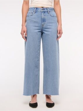 Abercrombie & Fitch Light Blue Wide-Leg High-Rise Jeans